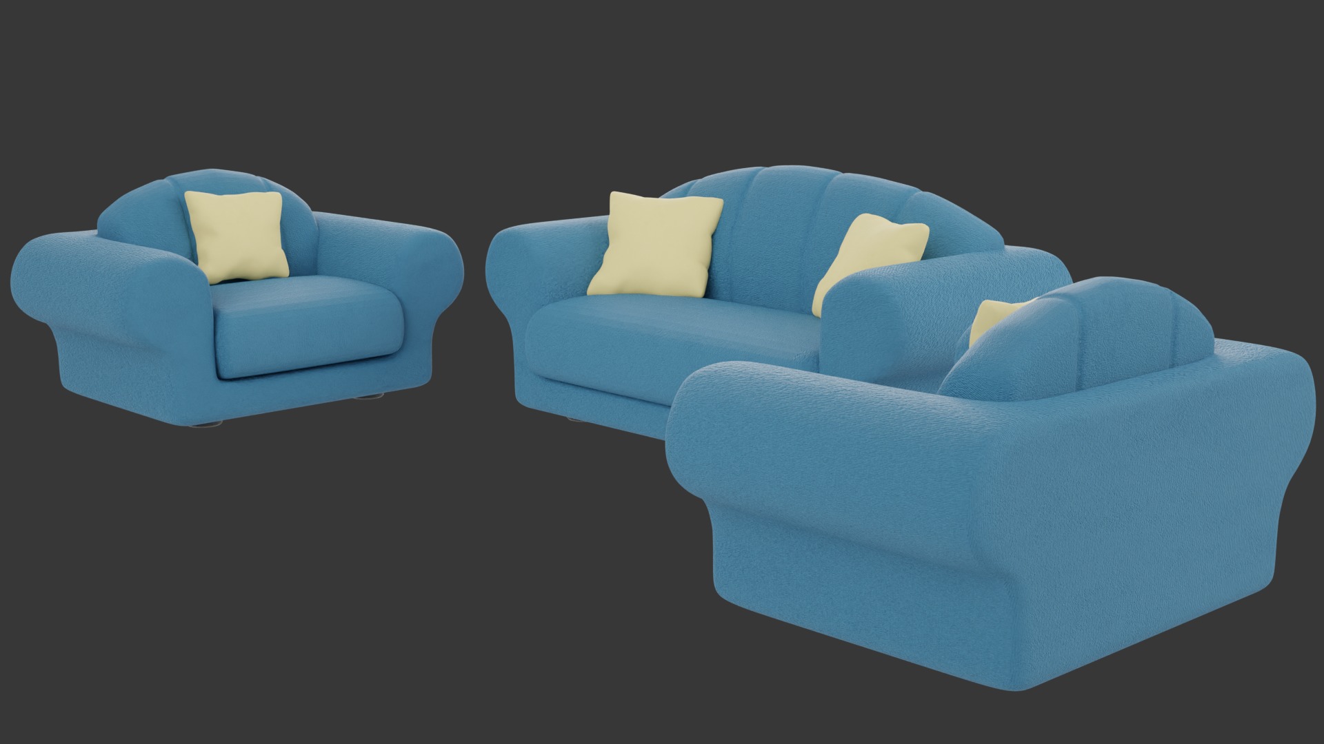 Sofa Set 3D model_2