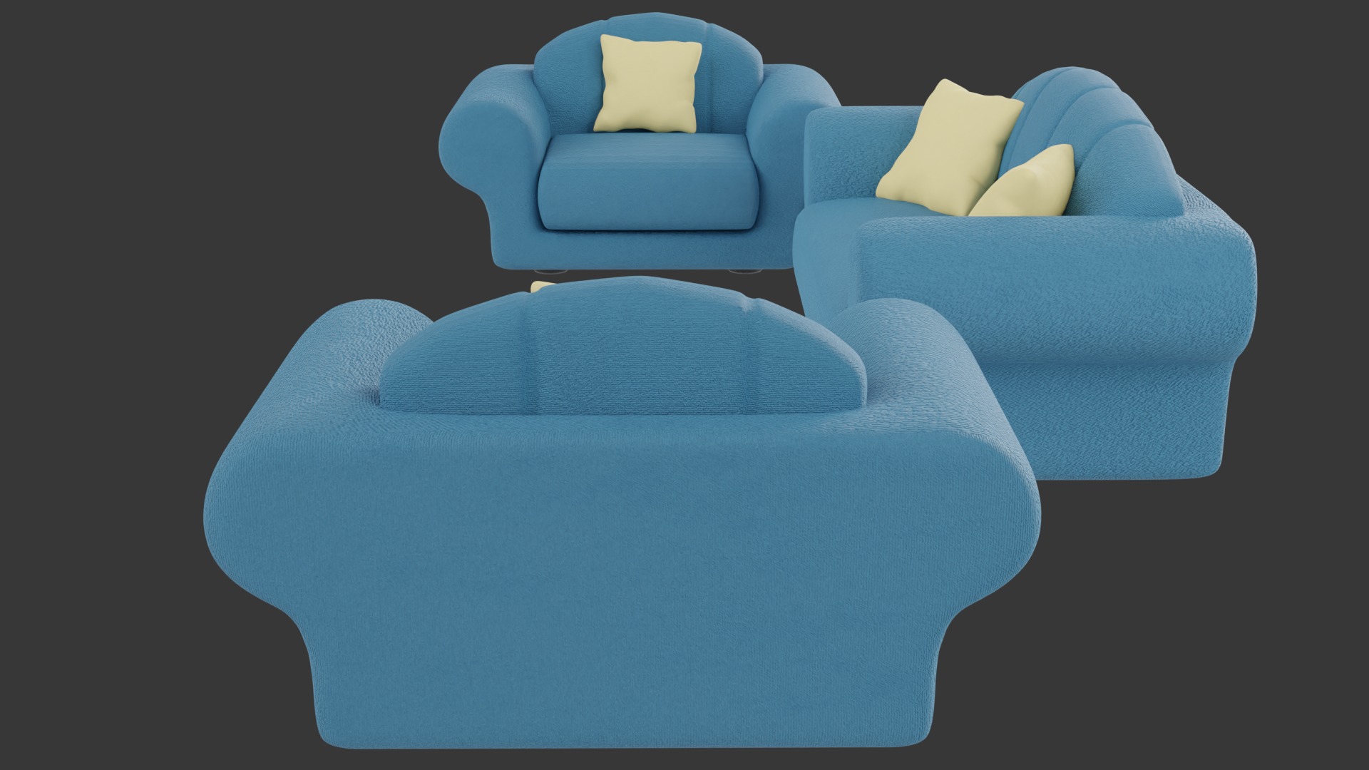 Sofa Set 3D model_3