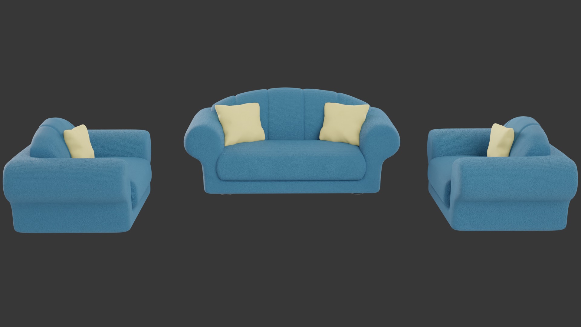 Sofa Set 3D model_1