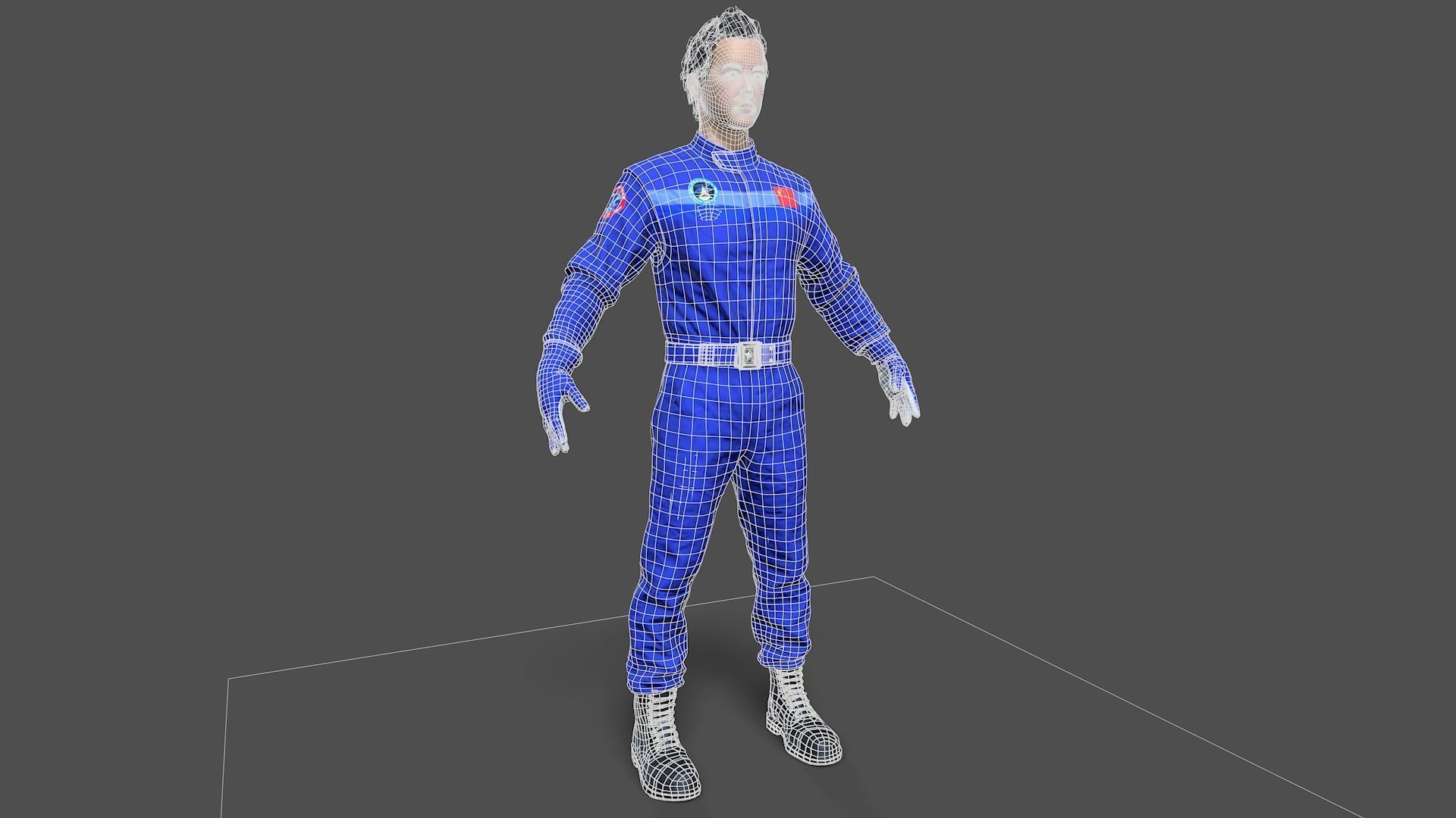 man Character Low-poly 3D model_10
