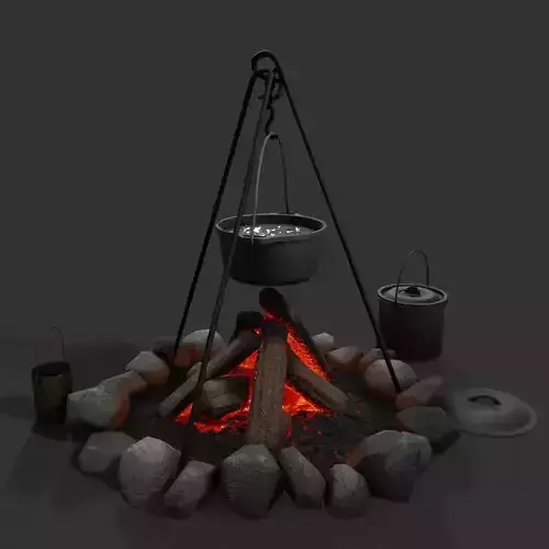Camp fire 3d model