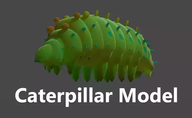 Caterpillar model for Blender 3 Free low-poly 3D model