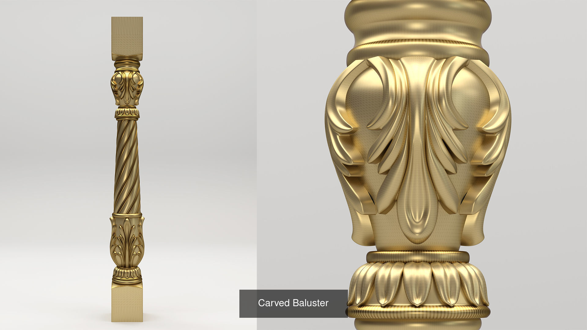 Carved Balusters 3D Model Collection_7