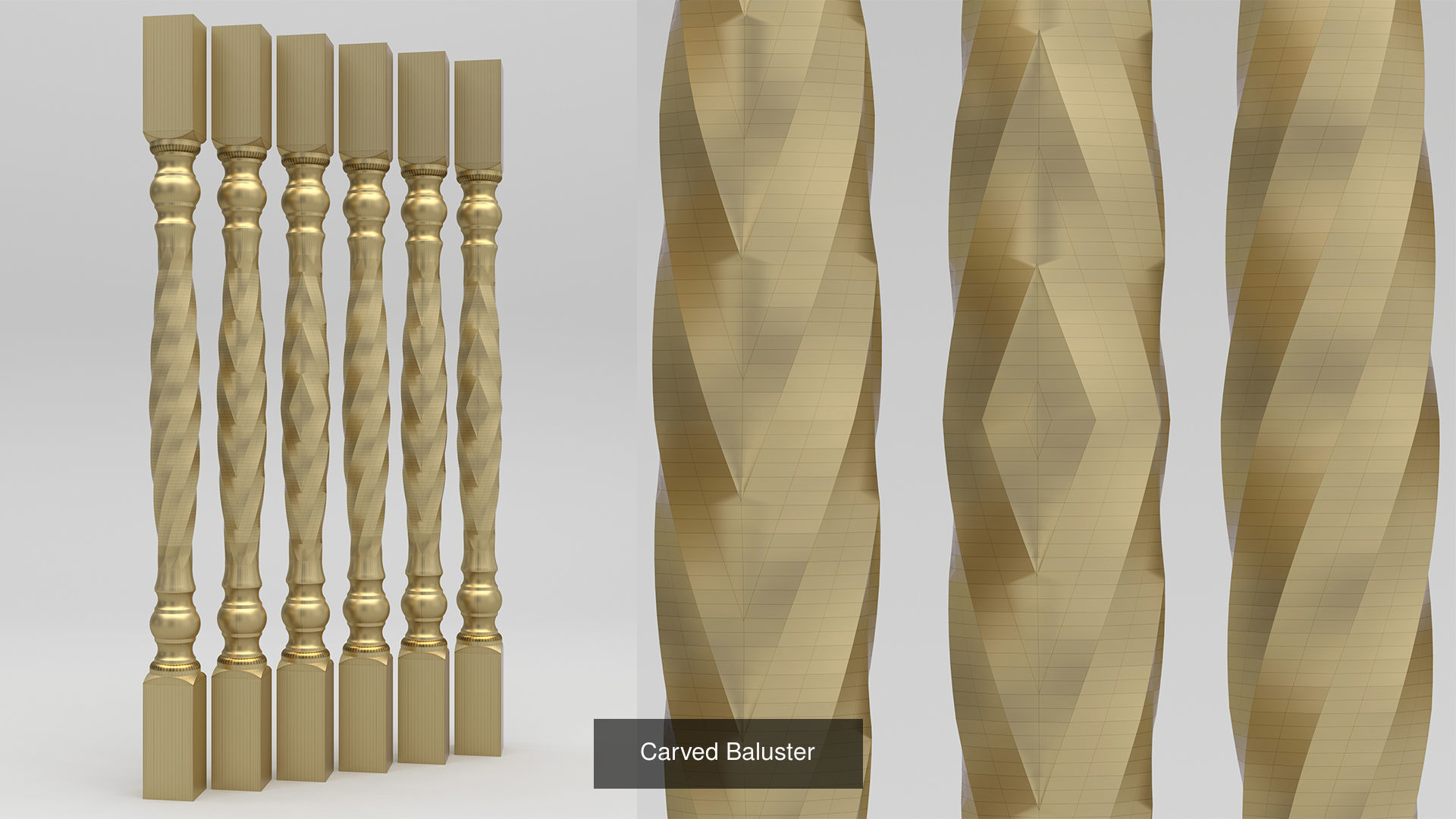 Carved Balusters 3D Model Collection_15