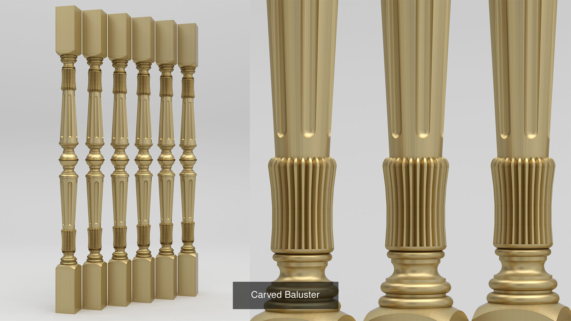 Carved Balusters 3D Model Collection_10