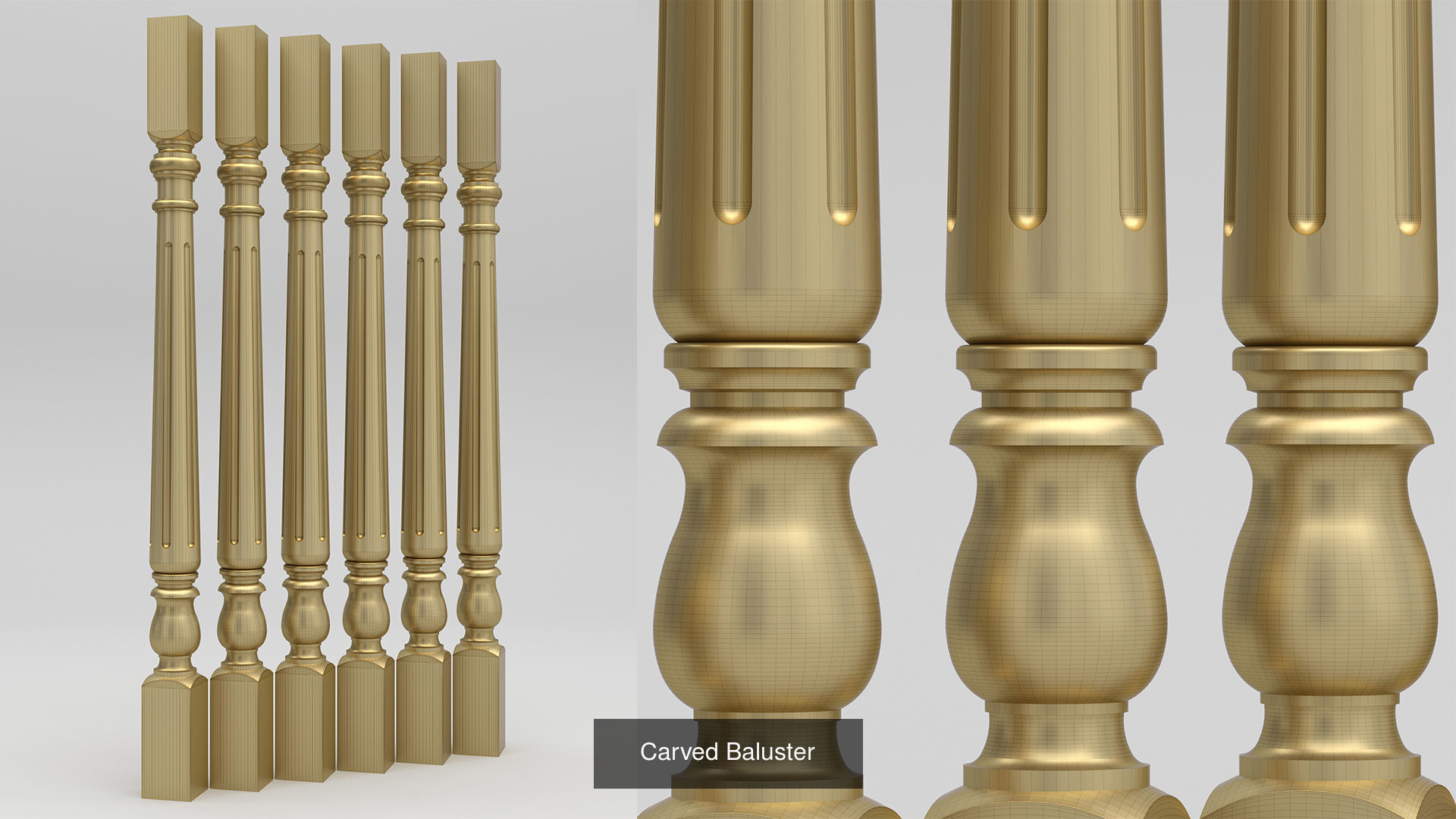 Carved Balusters 3D Model Collection_12