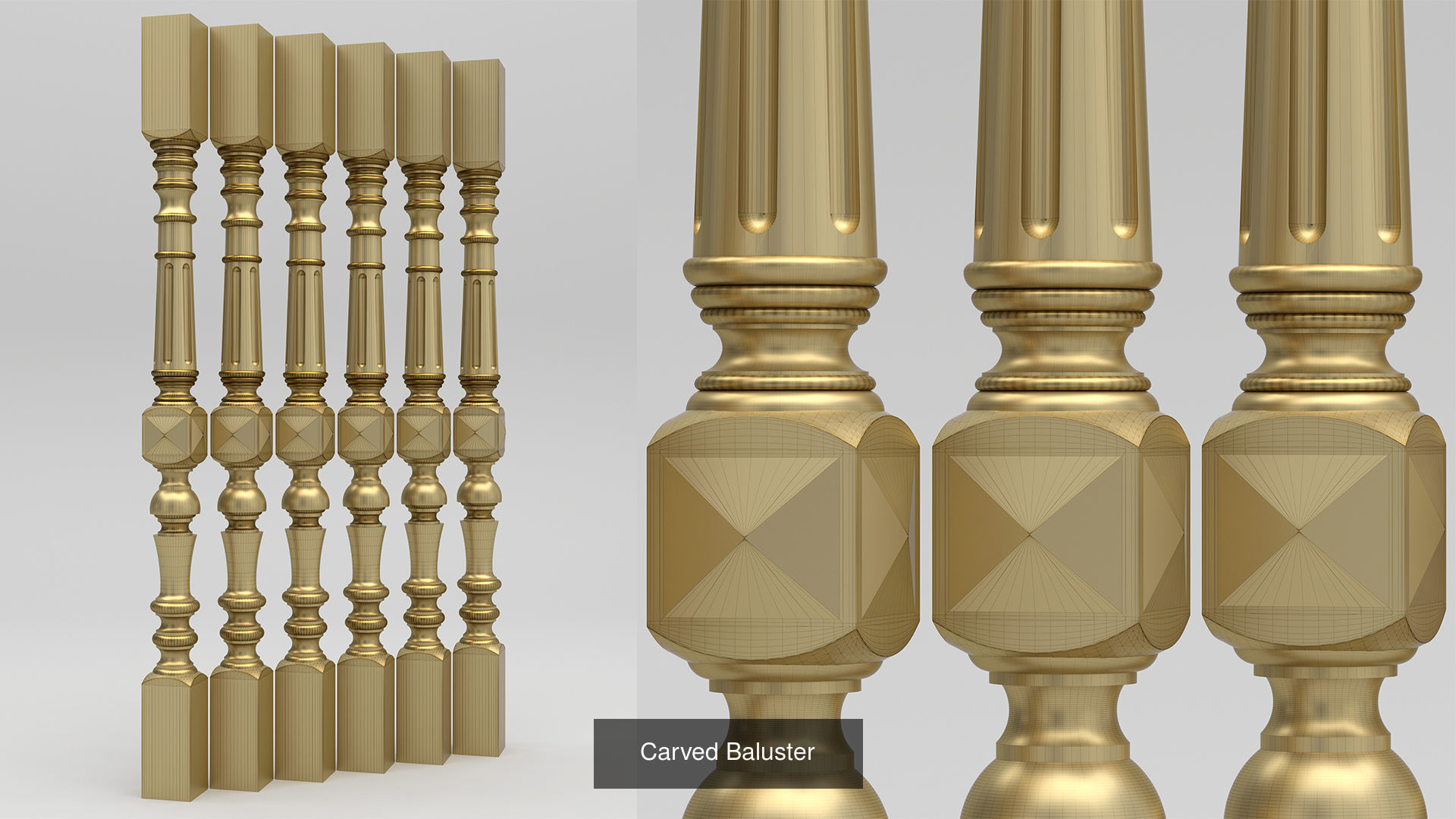 Carved Balusters 3D Model Collection_16