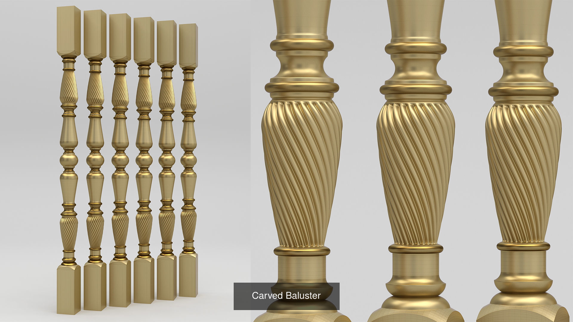 Carved Balusters 3D Model Collection_13
