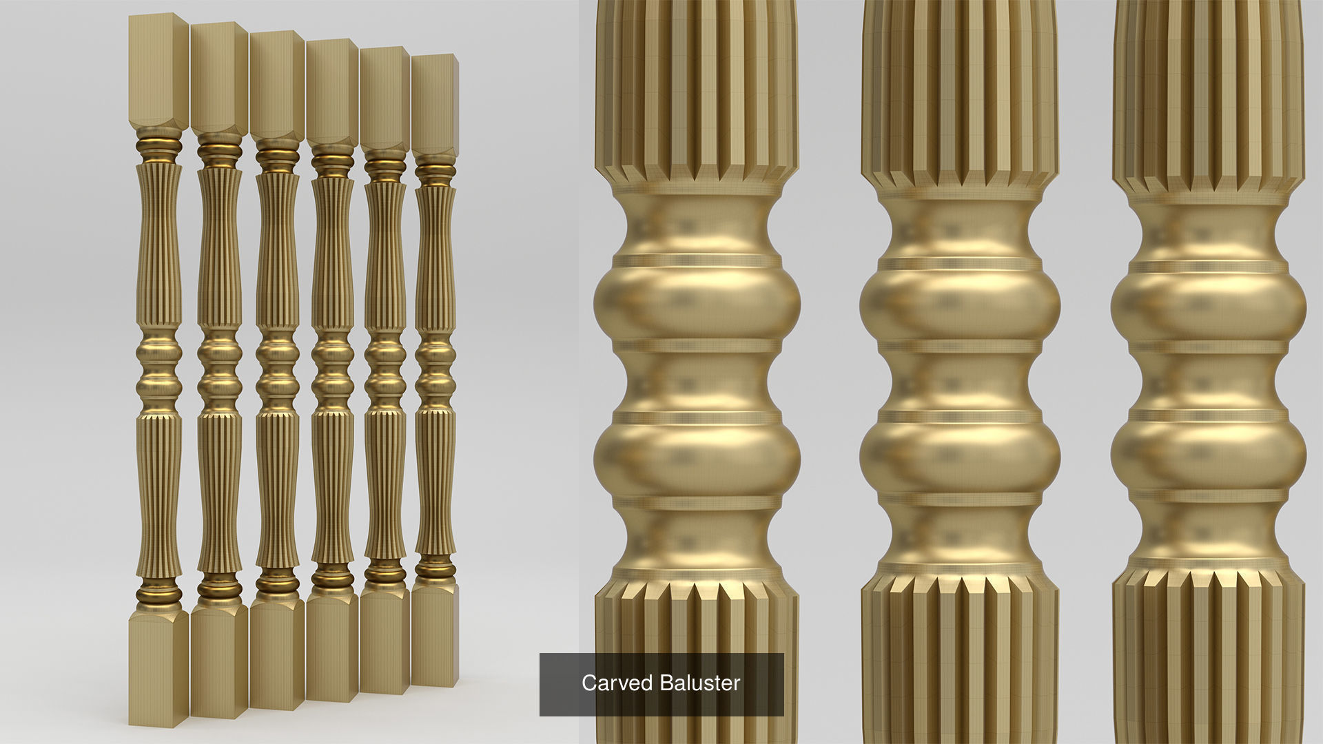 Carved Balusters 3D Model Collection_14
