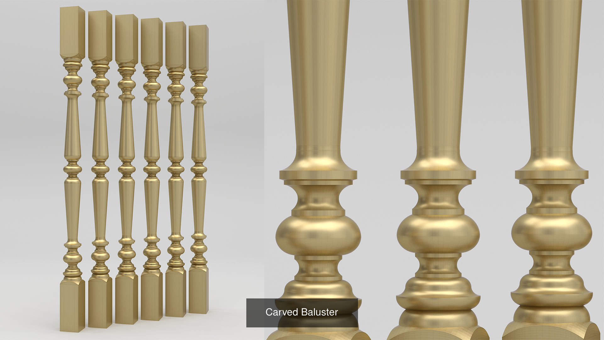 Carved Balusters 3D Model Collection_11