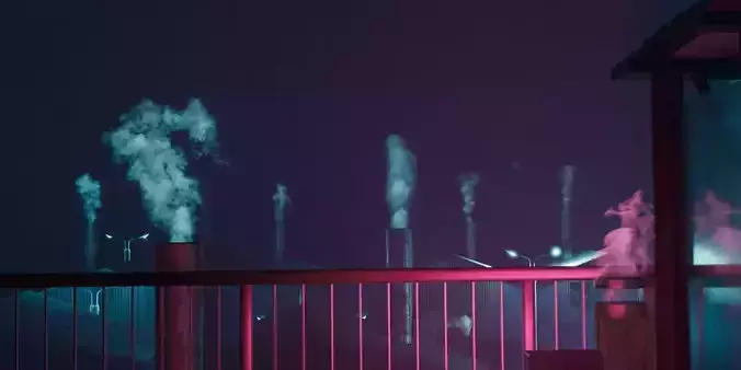 Smoke Pack Footage and Smoke Shader for Blender Low-poly 3D model