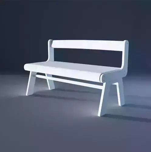 Low-Poly Game-Ready Bench 3D Model