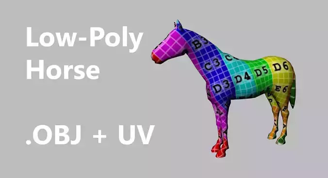 Low poly horse for Blender or OBJ Free low-poly 3D model