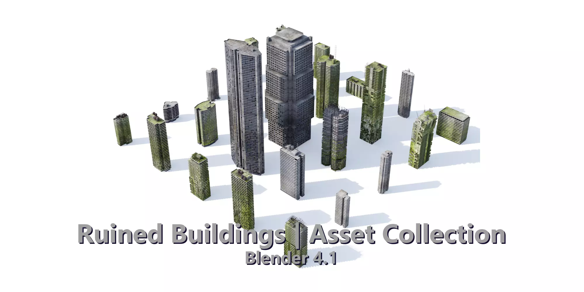 Ruined Buildings - Blender and FBX 3D model