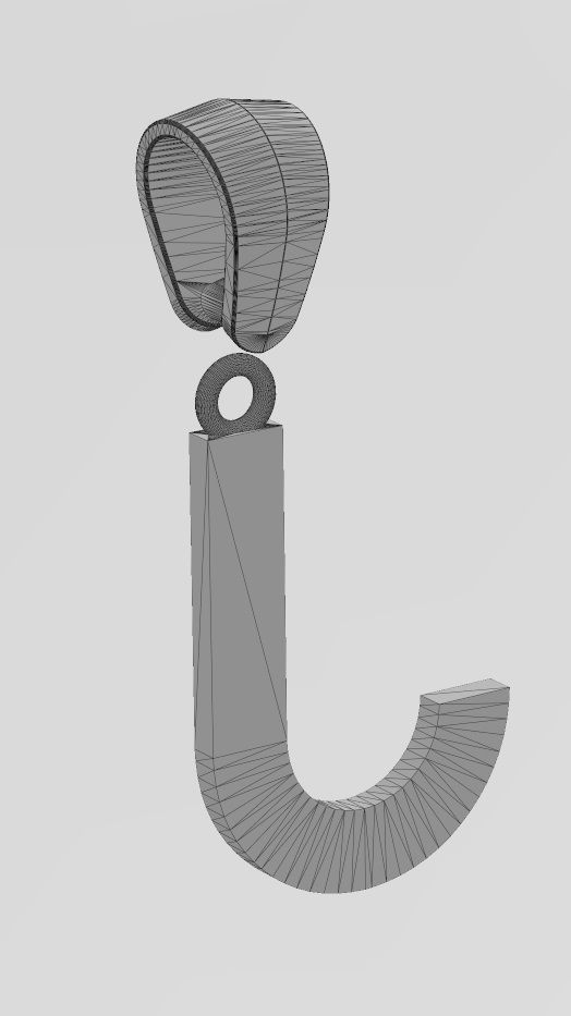 J letter initial enamel stepped pendant charm bail 3D print model_15