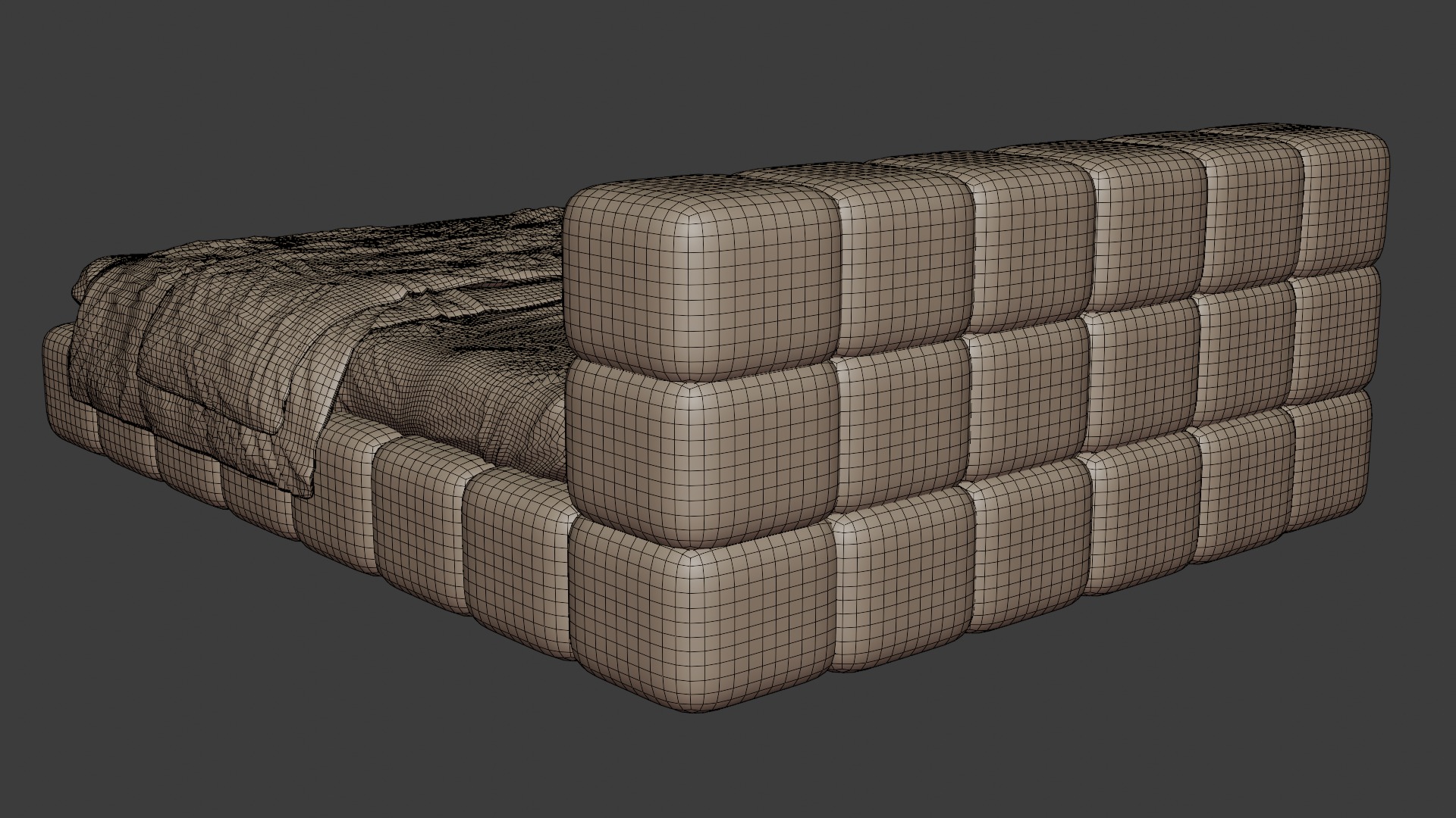 Bed in a modern style with quality materials 3D model_7