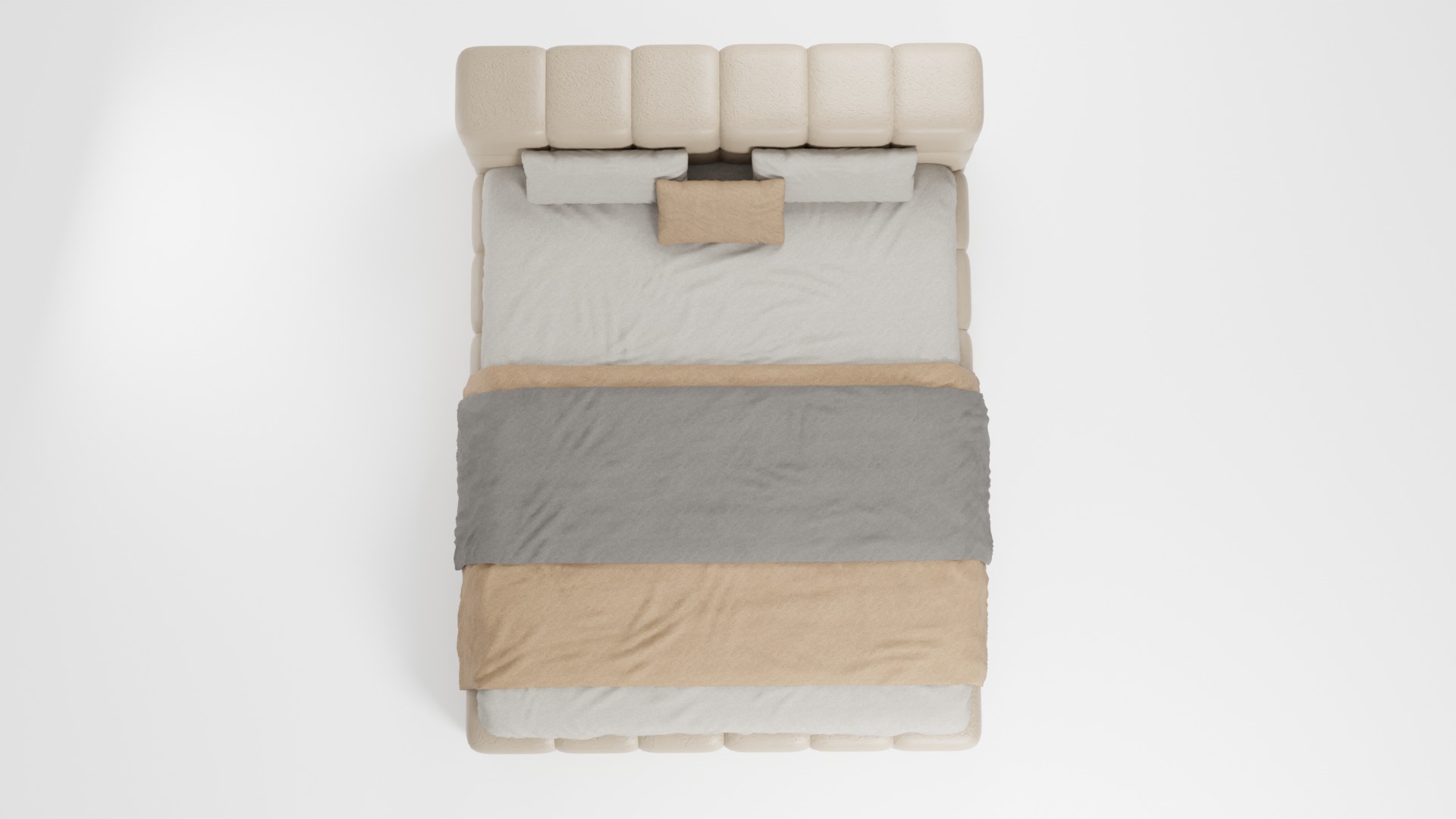 Bed in a modern style with quality materials 3D model_5