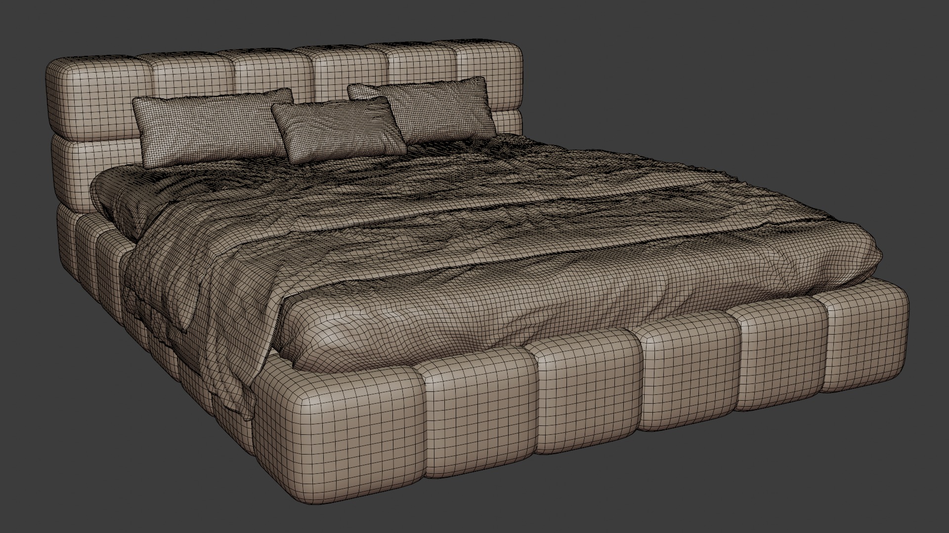 Bed in a modern style with quality materials 3D model_6