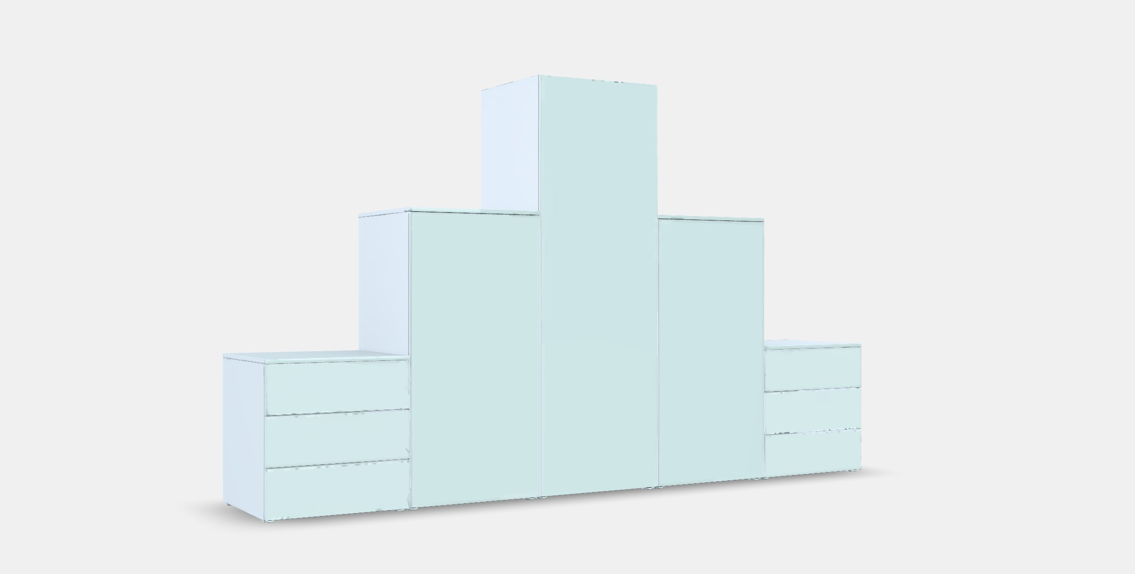 PLATSA Wardrobe with 3 doors6 drawers Low-poly 3D model_9