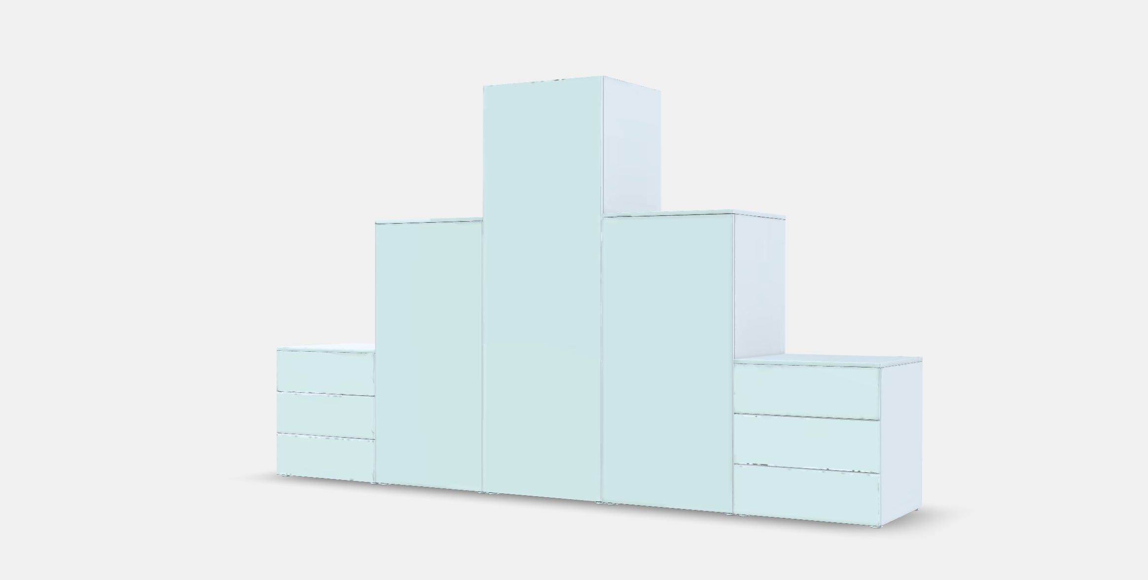 PLATSA Wardrobe with 3 doors6 drawers Low-poly 3D model_13