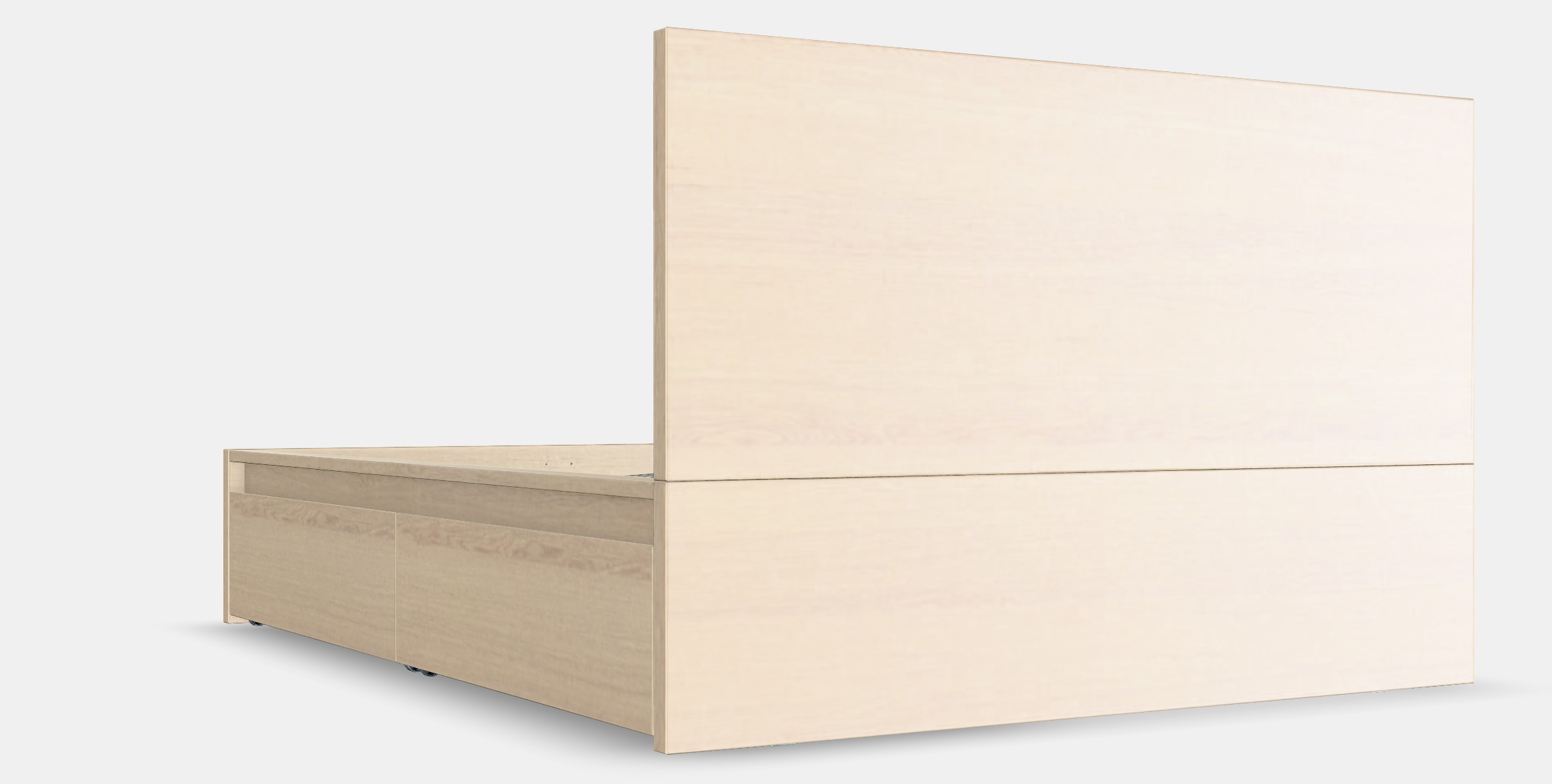 MALM Bed frame high w 4 storage boxes 4 Low-poly 3D model_3