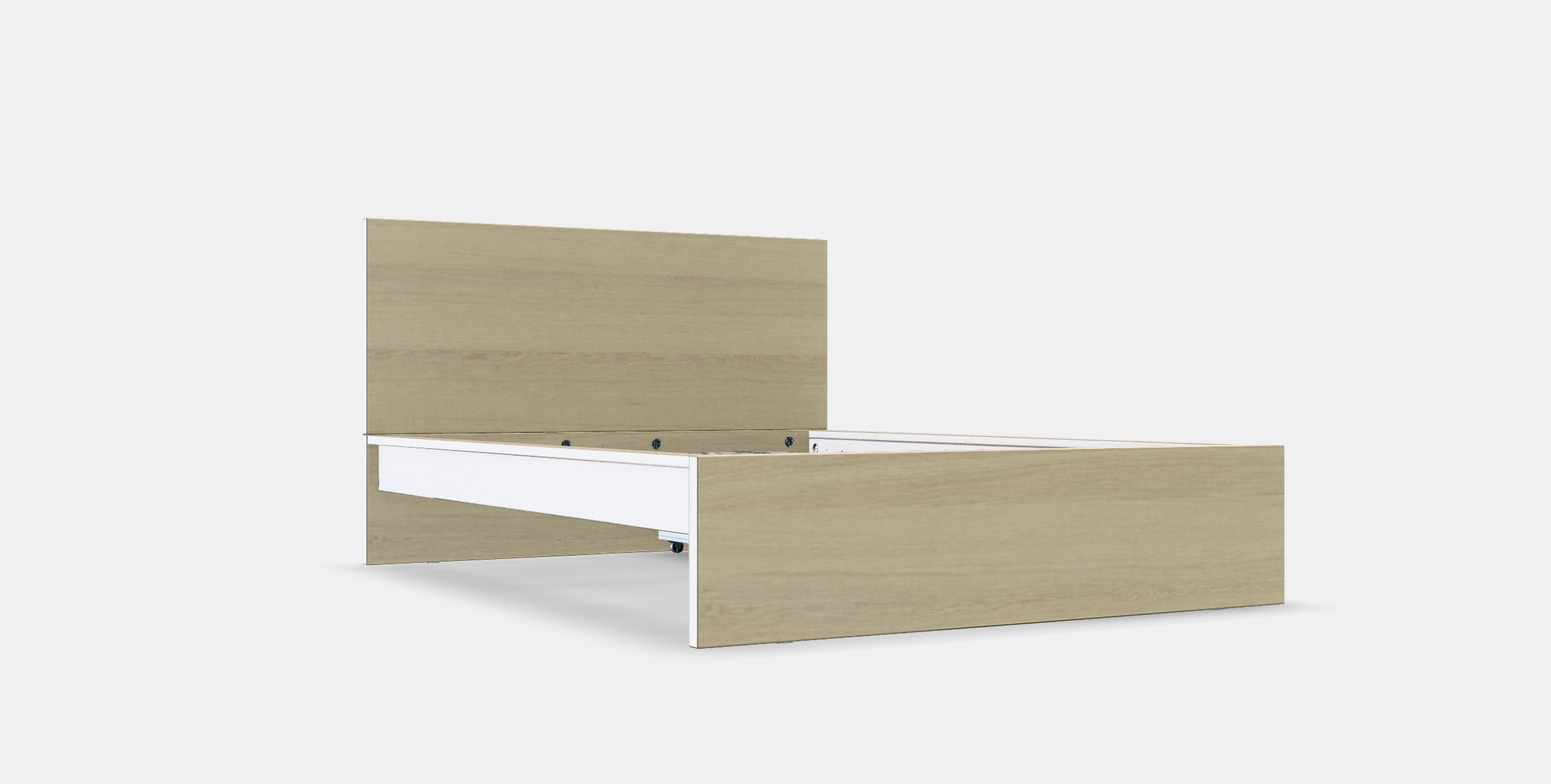 MALM Bed frame high w 4 storage boxes 4 Low-poly 3D model_7