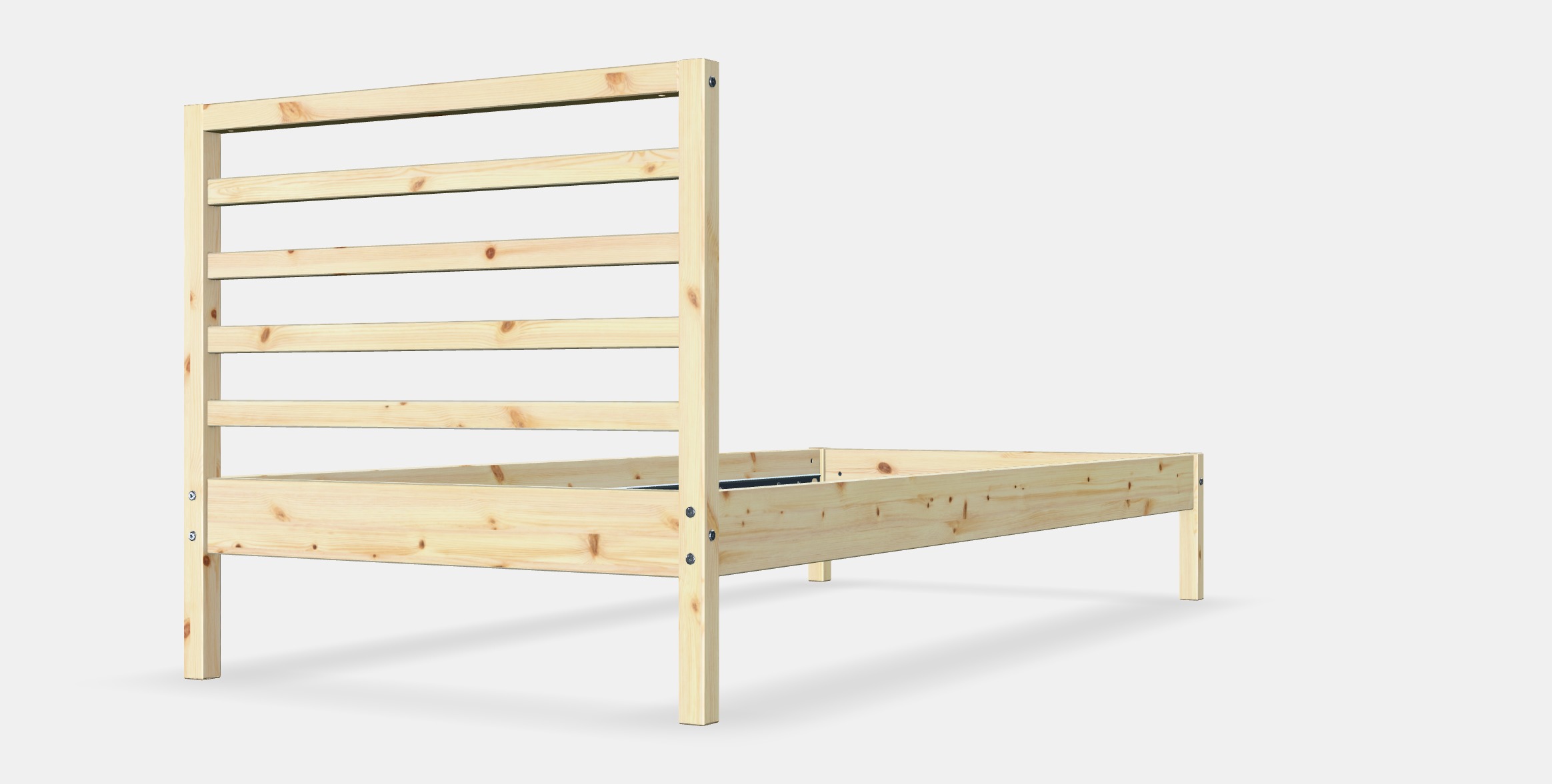 TARVA Bed frame 1 Low-poly 3D model_6