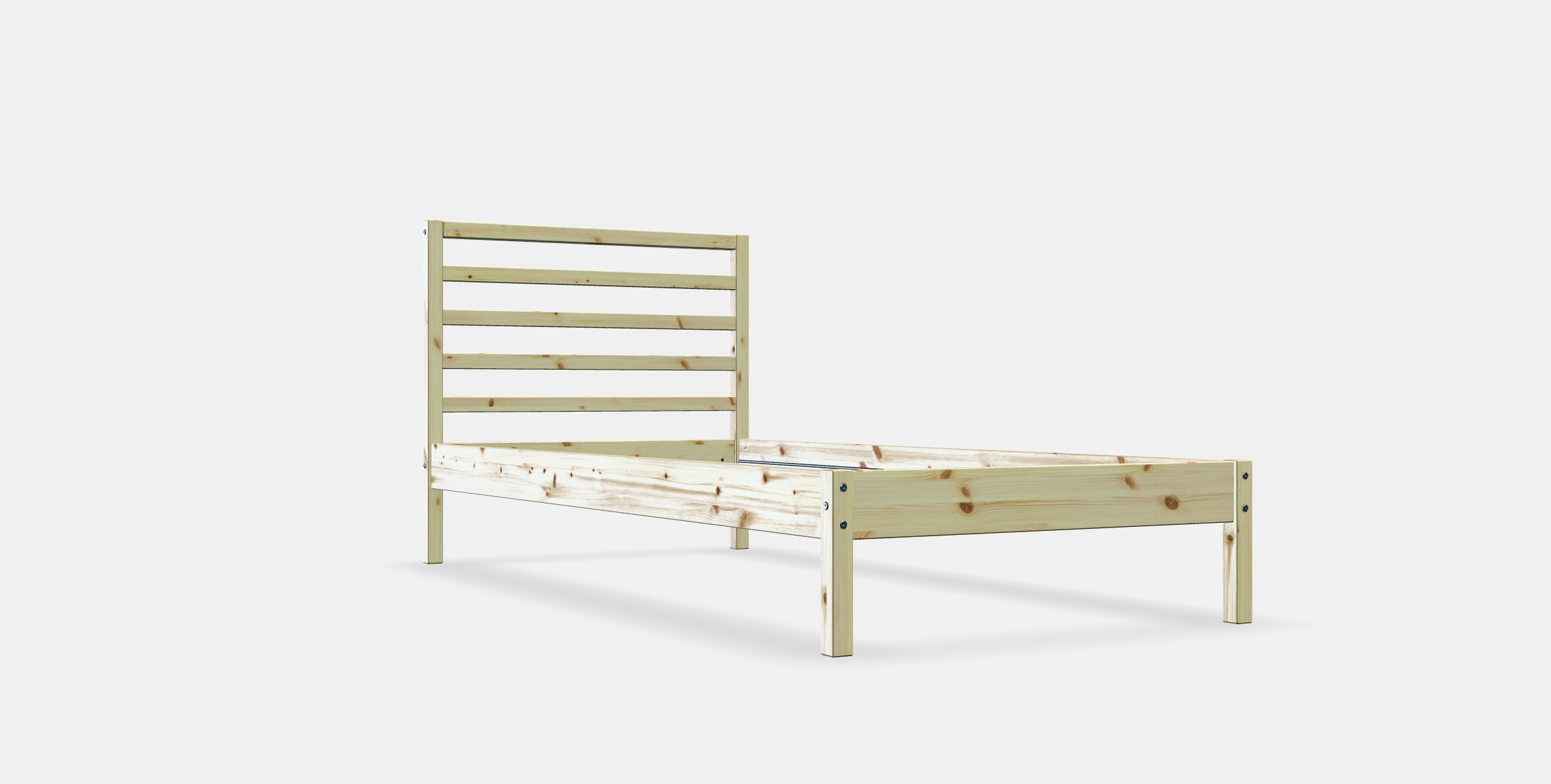 TARVA Bed frame 1 Low-poly 3D model_9