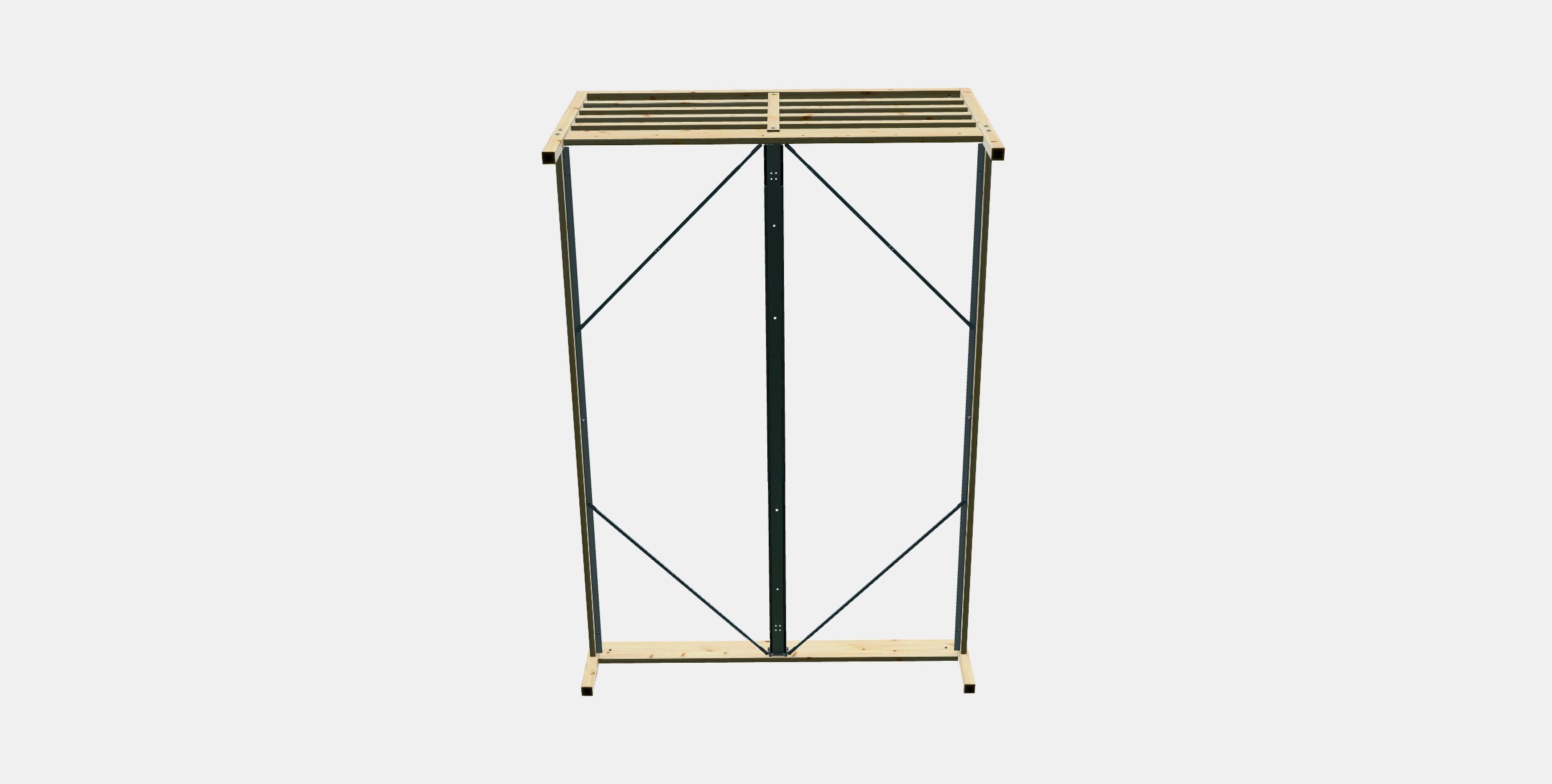 TARVA Bed frame 2 Low-poly 3D model_7