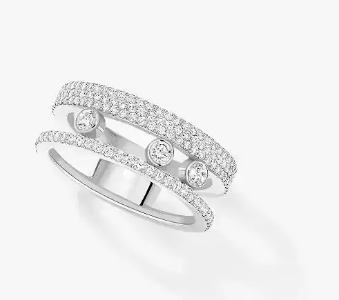 Messika Move Romane Pave White Gold Diamond Ring