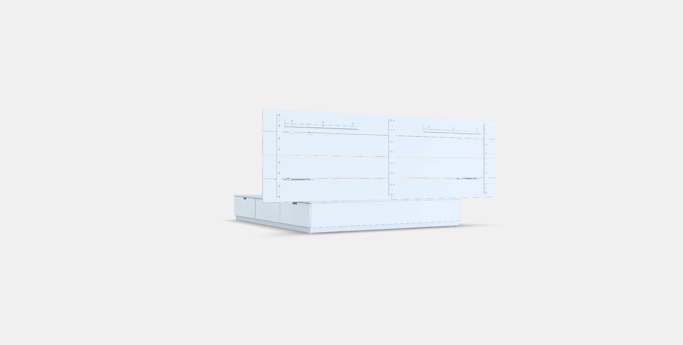 NORDLI Bed frame w storage and headboard 3 Low-poly 3D model_16