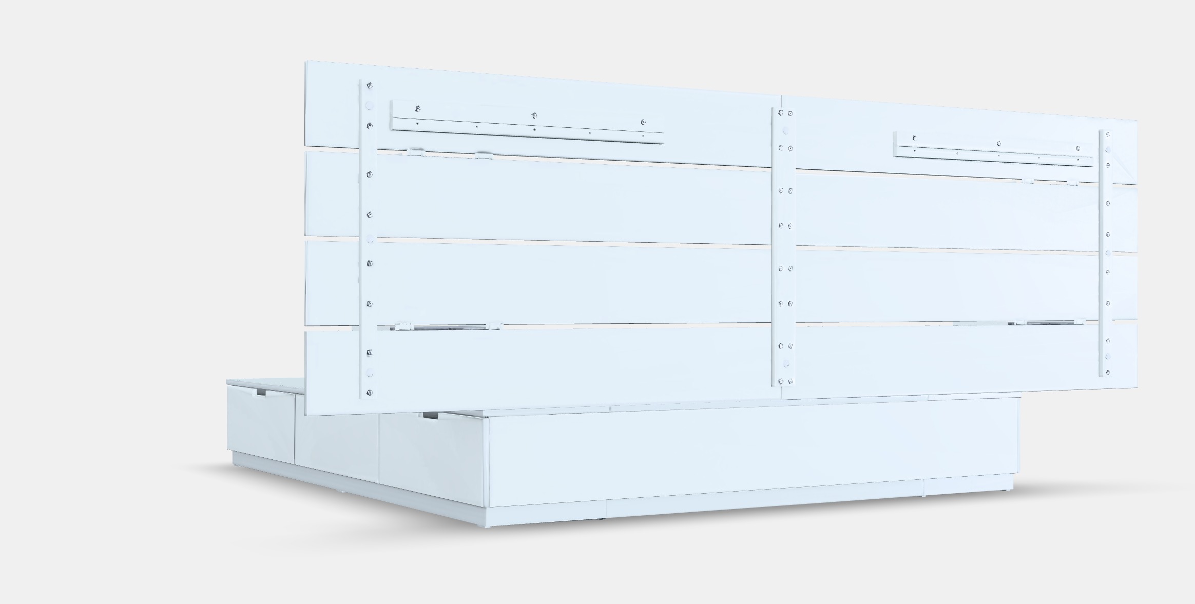 NORDLI Bed frame w storage and headboard 3 Low-poly 3D model_5