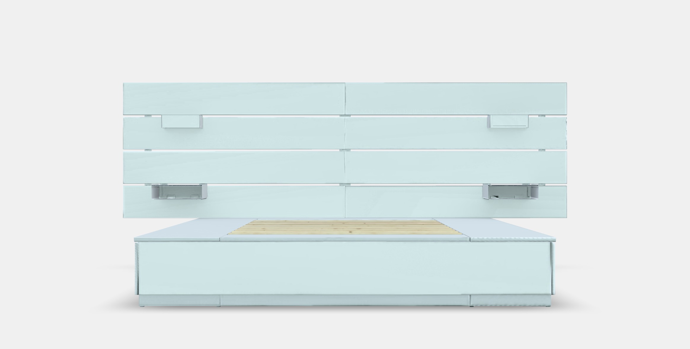 NORDLI Bed frame w storage and headboard 3 Low-poly 3D model_11