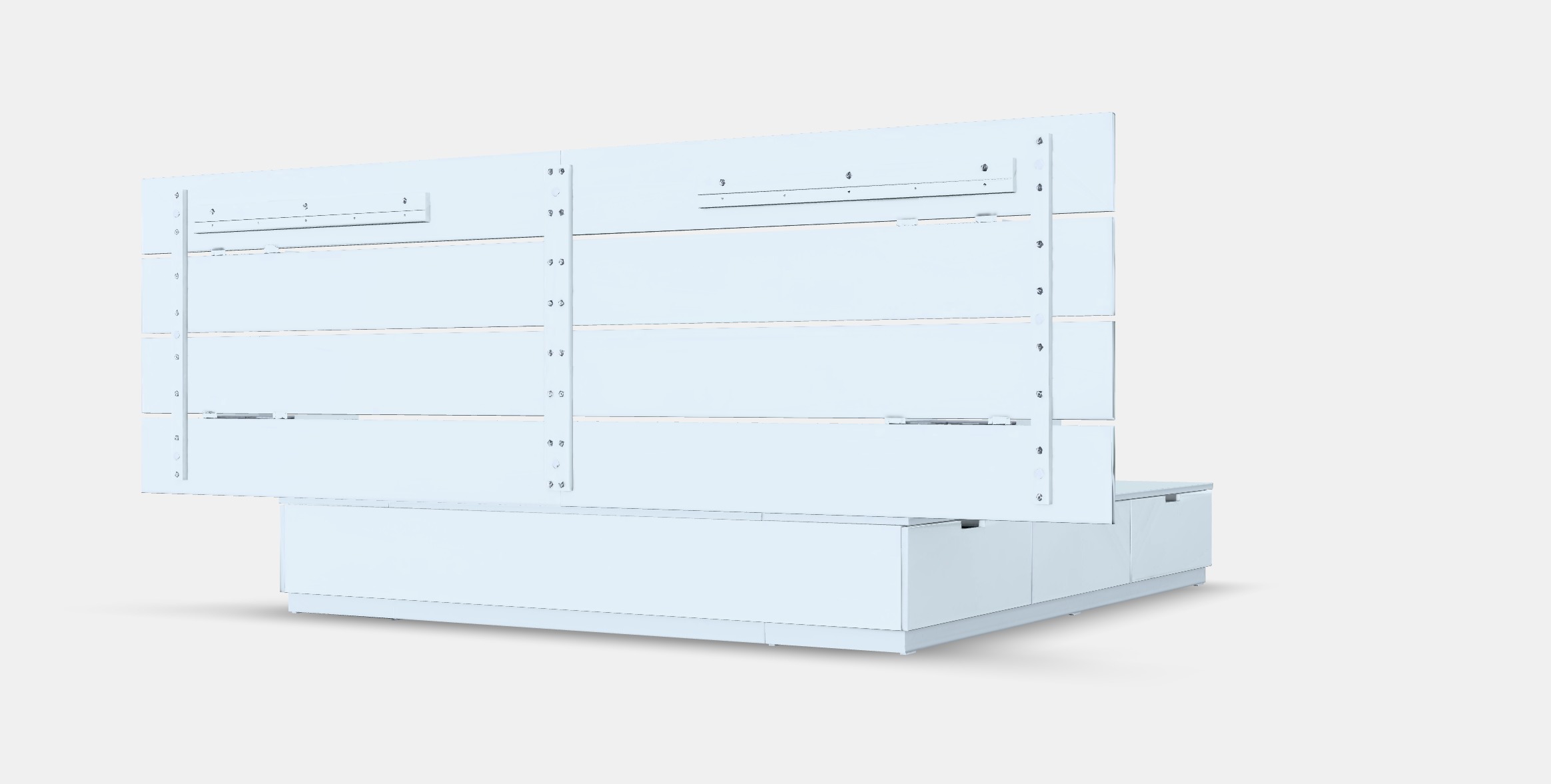 NORDLI Bed frame w storage and headboard 3 Low-poly 3D model_7
