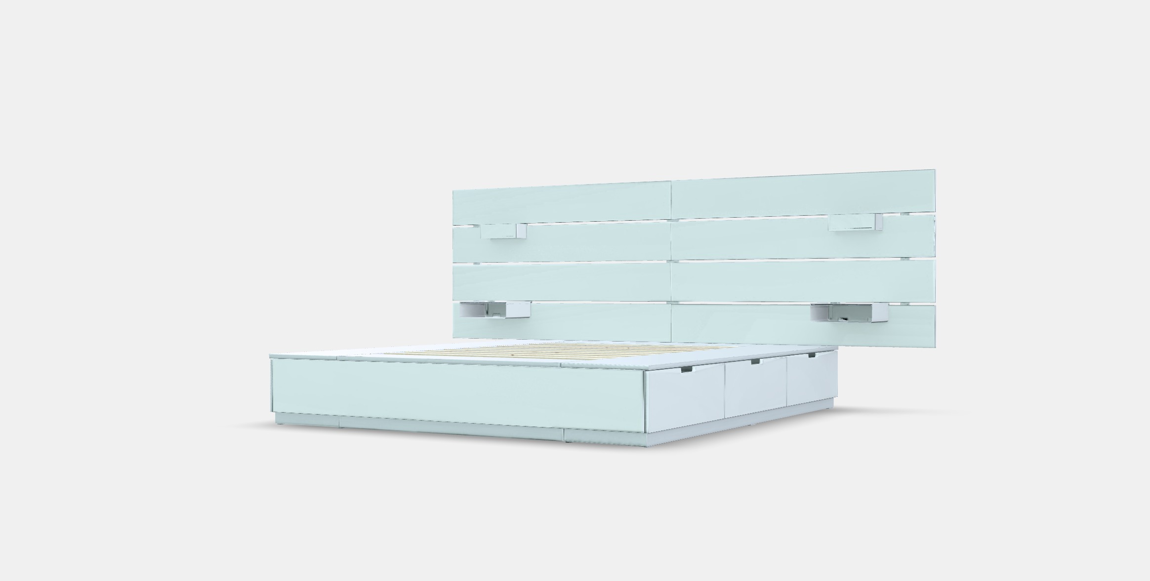 NORDLI Bed frame w storage and headboard 3 Low-poly 3D model_13