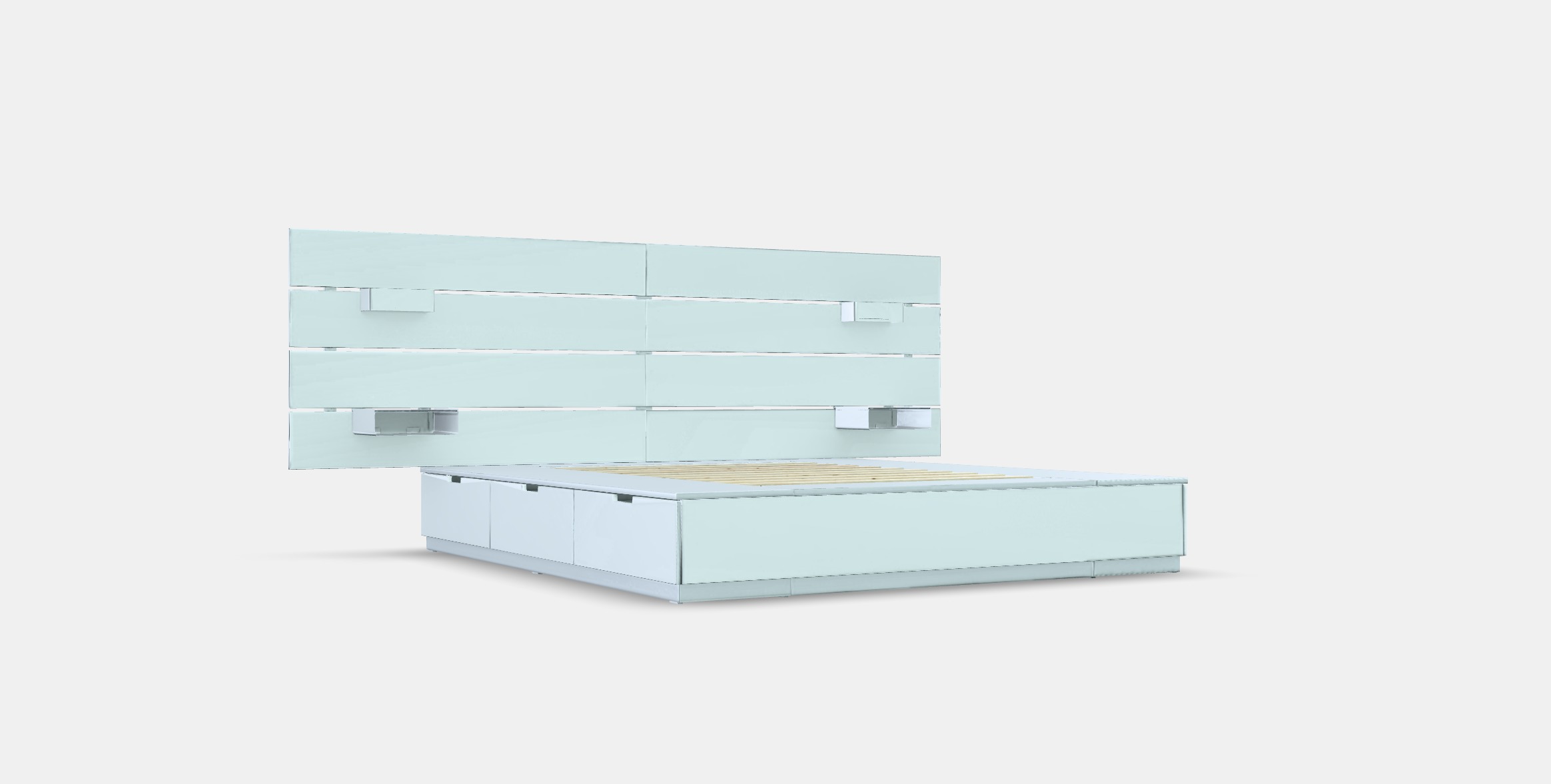 NORDLI Bed frame w storage and headboard 3 Low-poly 3D model_8