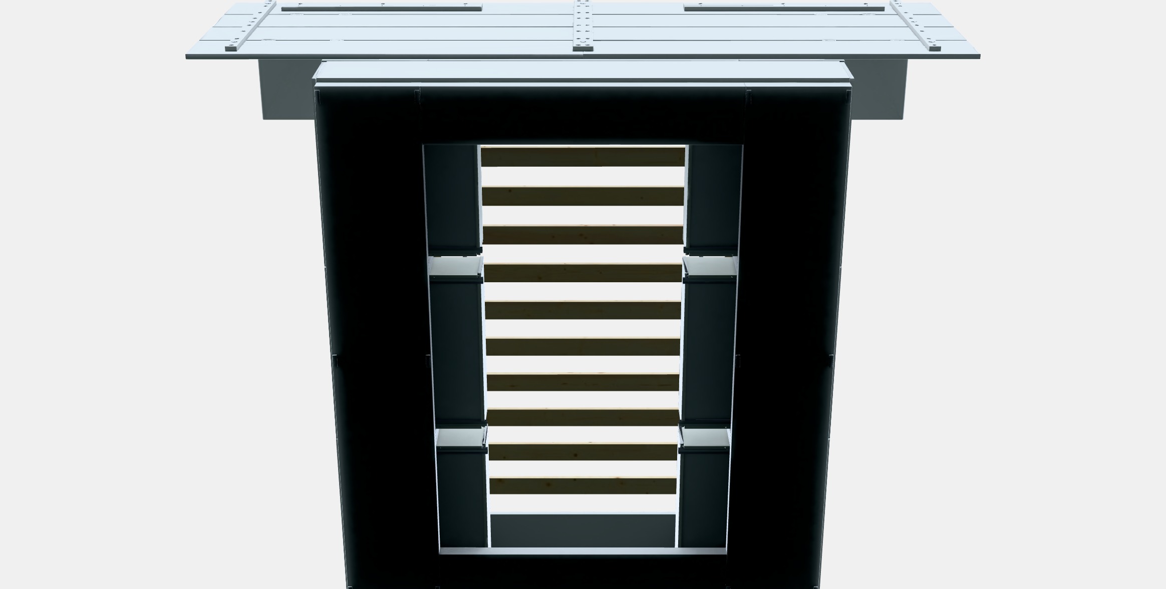 NORDLI Bed frame w storage and headboard 3 Low-poly 3D model_9