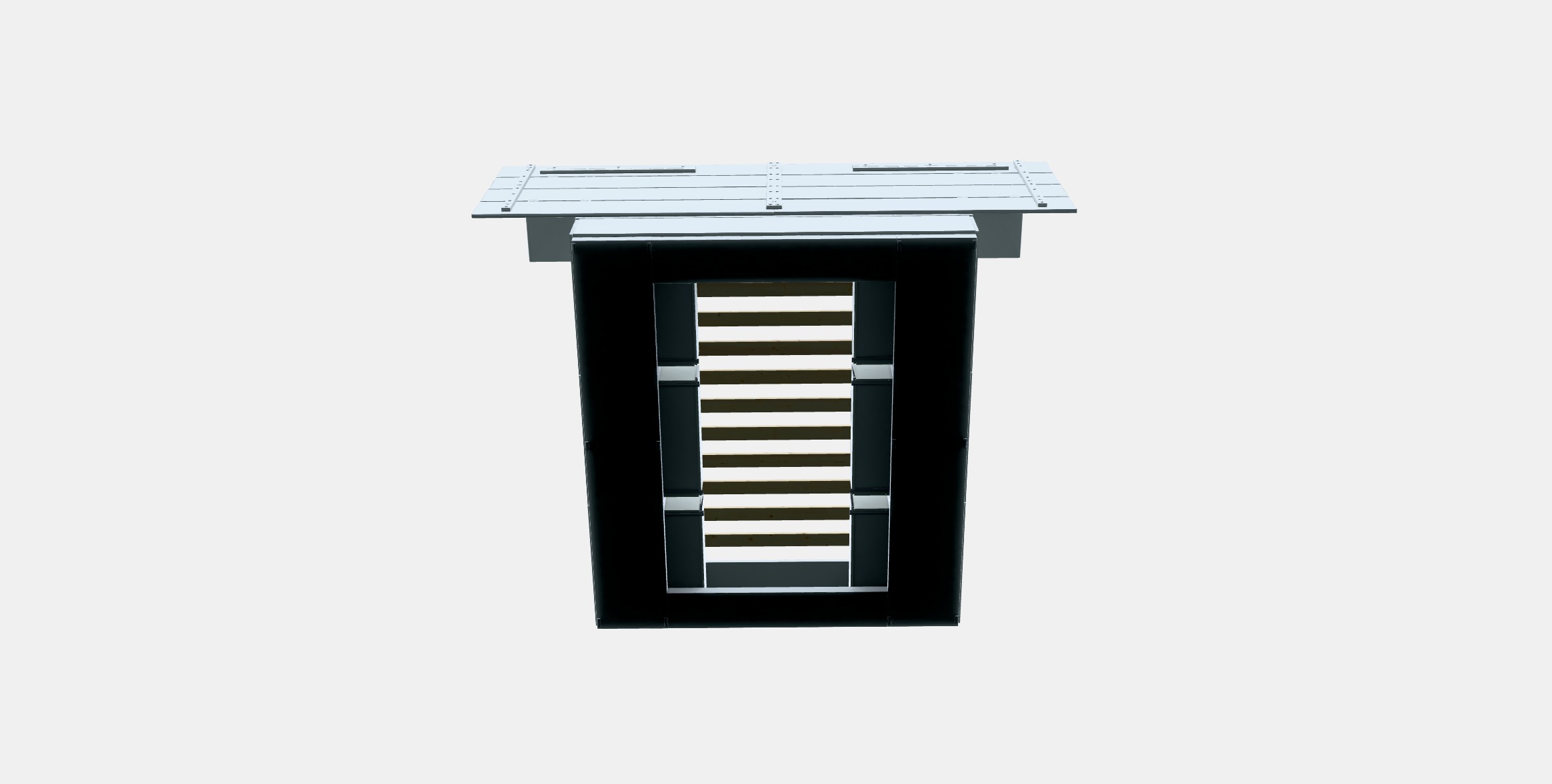 NORDLI Bed frame w storage and headboard 3 Low-poly 3D model_6