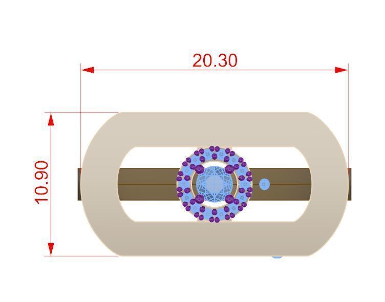 Messika So Move Pink Gold Diamond Ring 3D print model_1