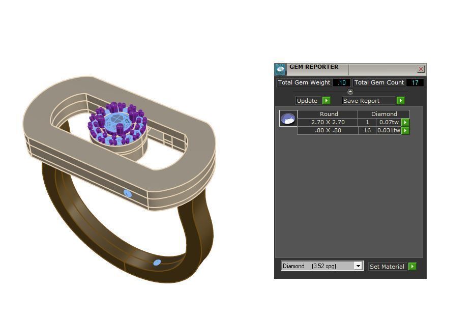 Messika So Move Pink Gold Diamond Ring 3D print model_5