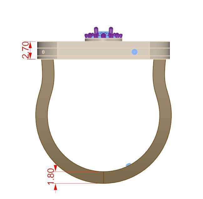 Messika So Move Pink Gold Diamond Ring 3D print model_2