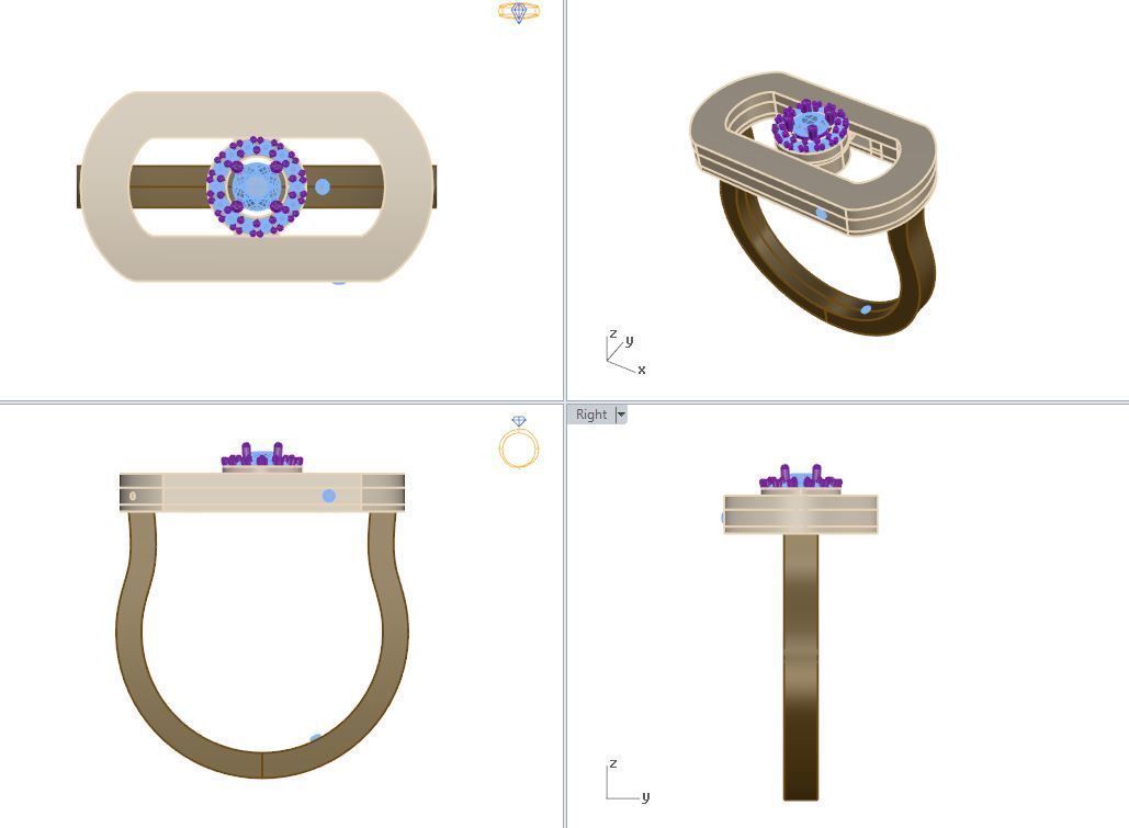 Messika So Move Pink Gold Diamond Ring 3D print model_4