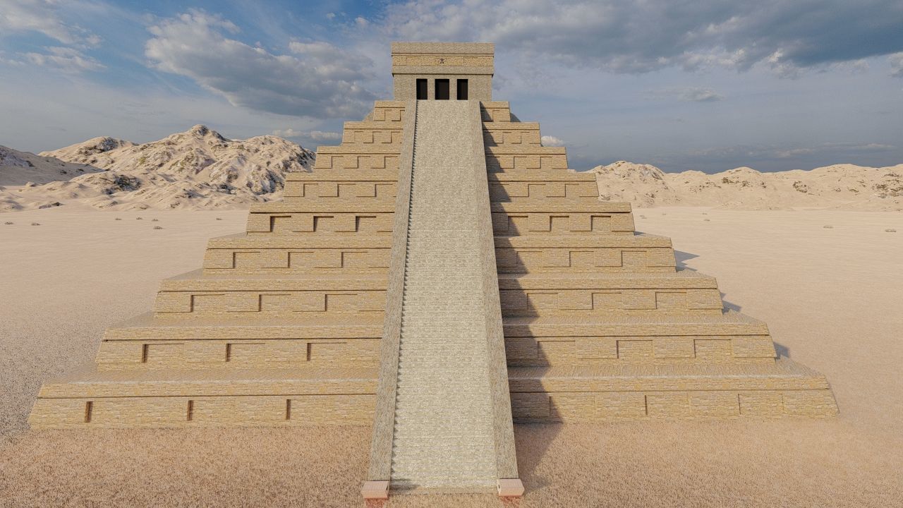 Zigurat ancient pyramid-Ziggurat Temple 3D model_13