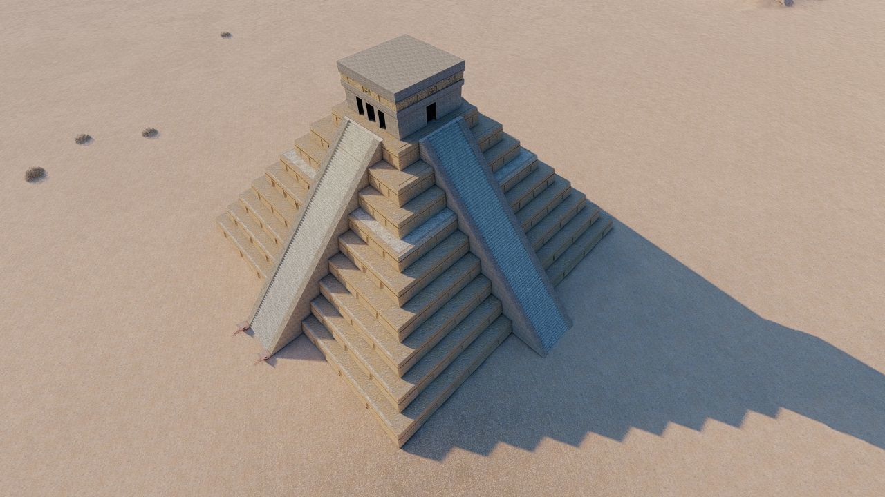 Zigurat ancient pyramid-Ziggurat Temple 3D model_12