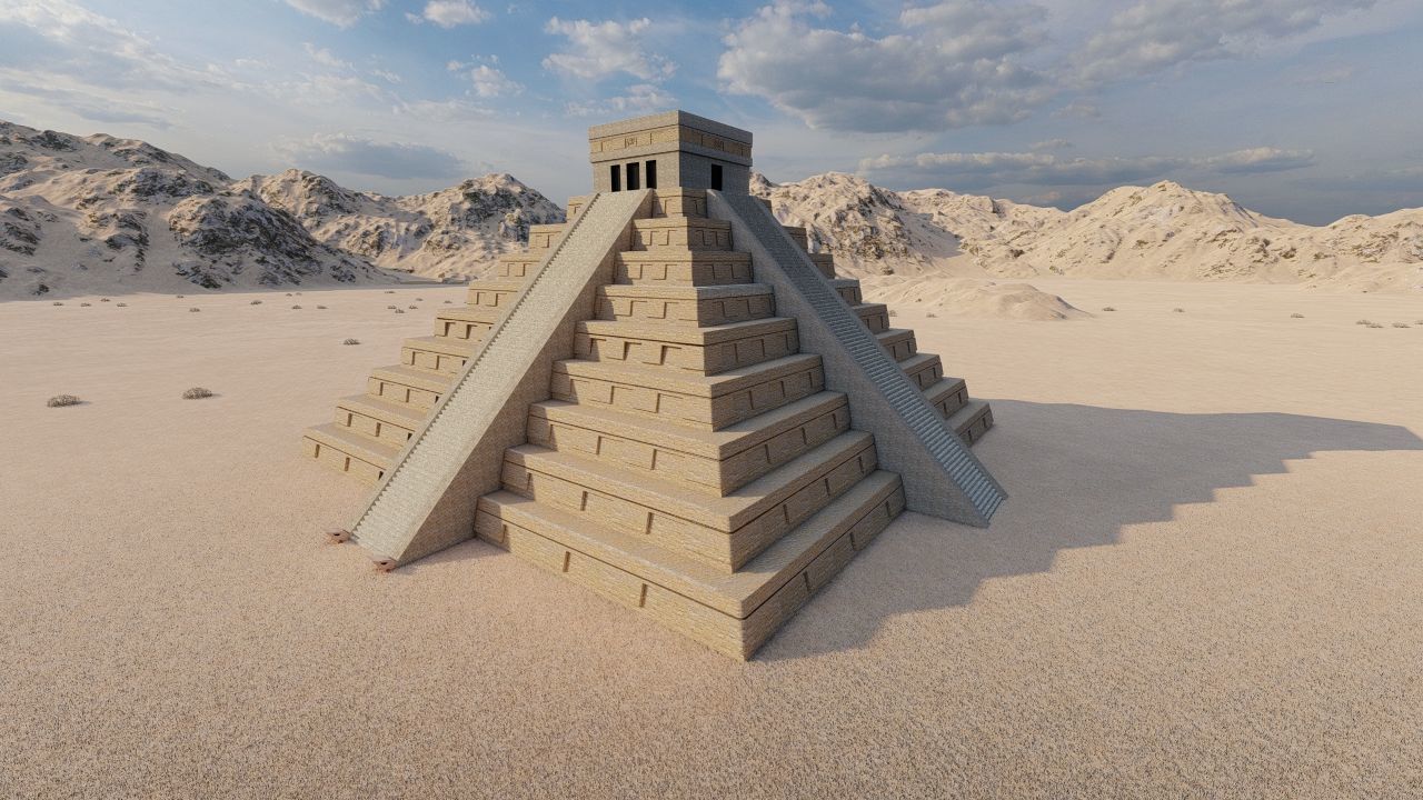 Zigurat ancient pyramid-Ziggurat Temple 3D model_1