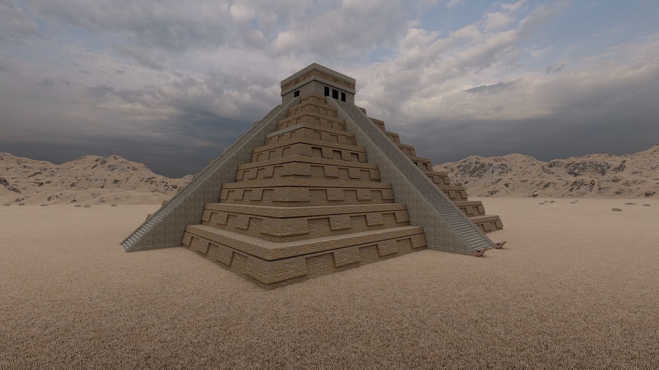 Zigurat ancient pyramid-Ziggurat Temple 3D model_10