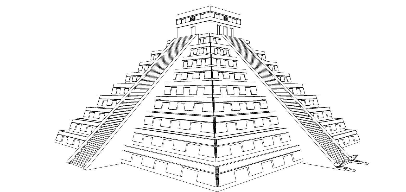 Zigurat ancient pyramid-Ziggurat Temple 3D model_5
