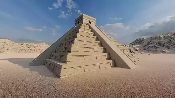 Zigurat ancient pyramid-Ziggurat Temple 3D model