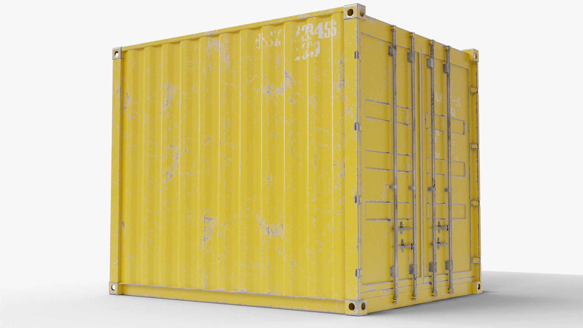 10Ft Cargo Container - Yellow 3D Model Collection_19