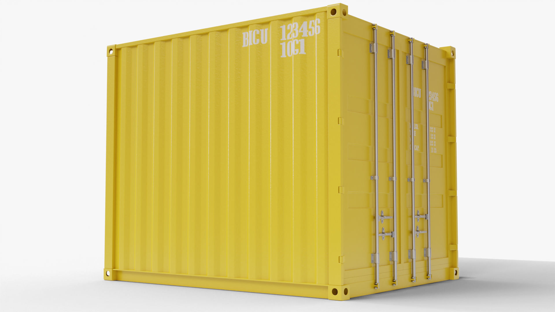 10Ft Cargo Container - Yellow 3D Model Collection_18